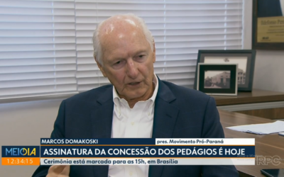 Marcos Domakoski fala sobre a assinatura dos contratos de concessão das rodovias do Paraná em entrevista à RPC TV